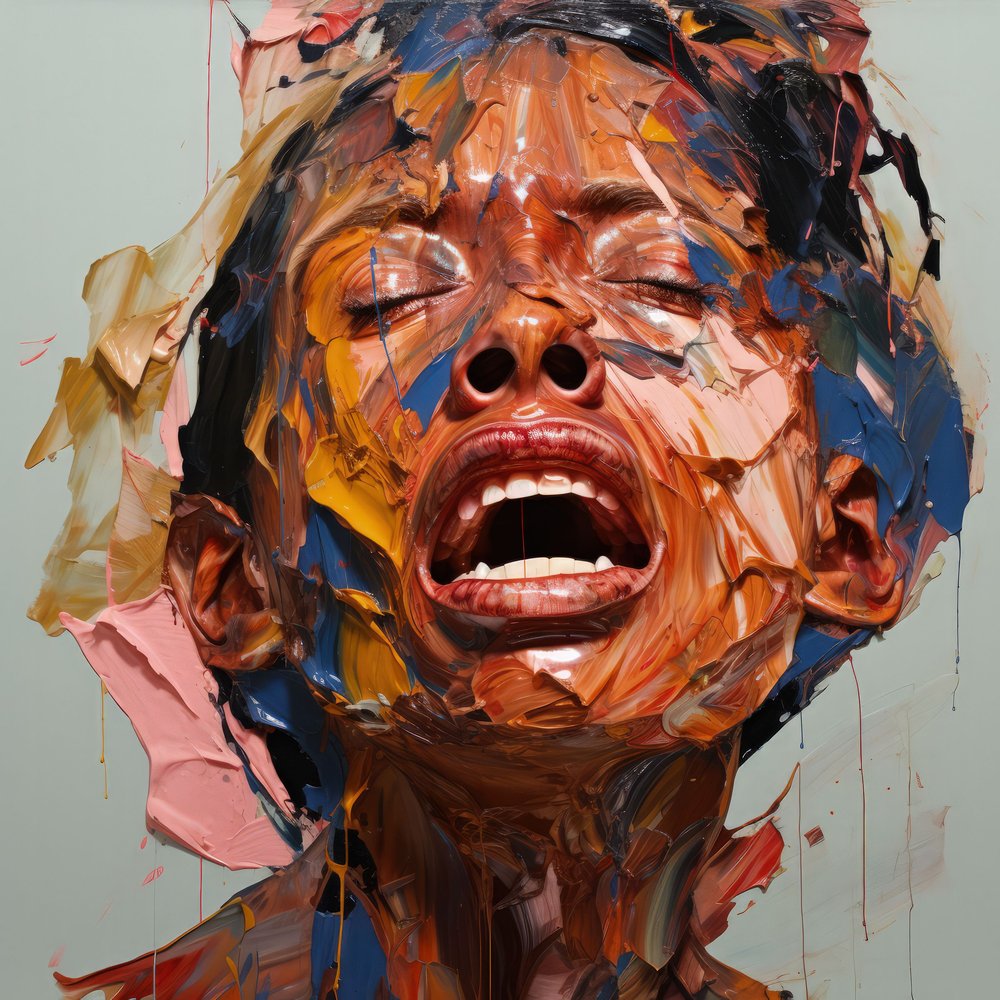 Painted Heads — an impasto painted portrait by Ira Greenberg